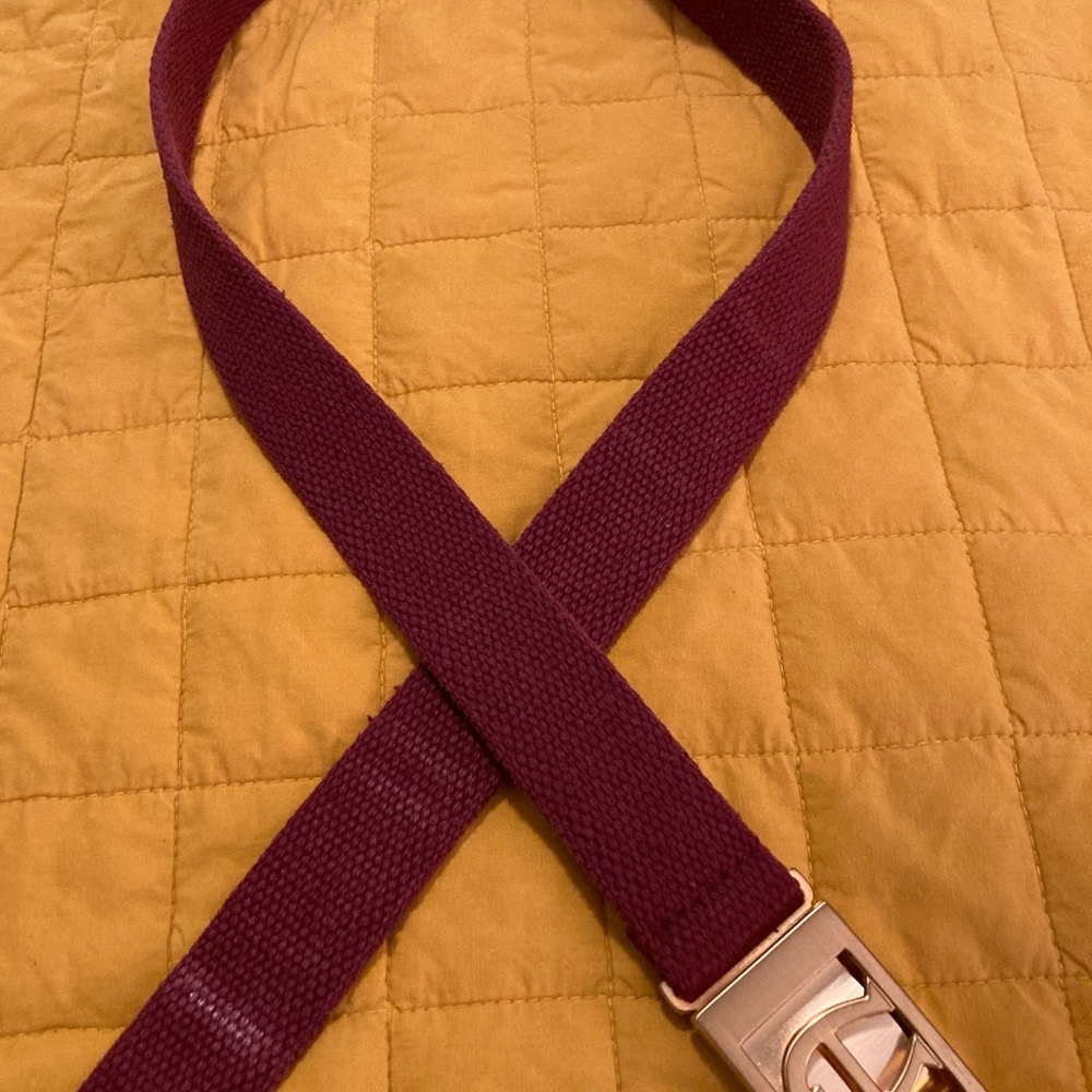 Vtg  ETIENNE AIGNER Web Belt Gold-tone LOGO  Buckle Woven M